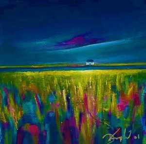 Evening Landscape by contemporary Angelsey artist deborahkempton.co.uk