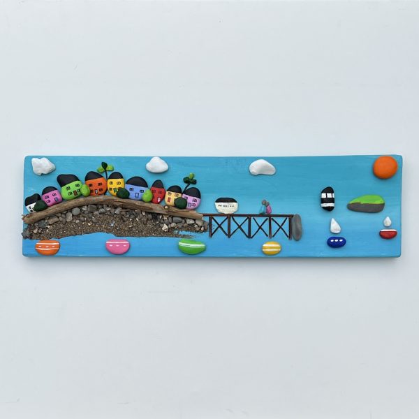 Beaumaris pier Anglesey pebbles ape by contemporary artist Deborah Kempton.co.uk