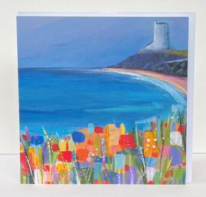 llanddwyn island and lighthouse by the beach by contemporary artist www.deborahkempton.co.uk