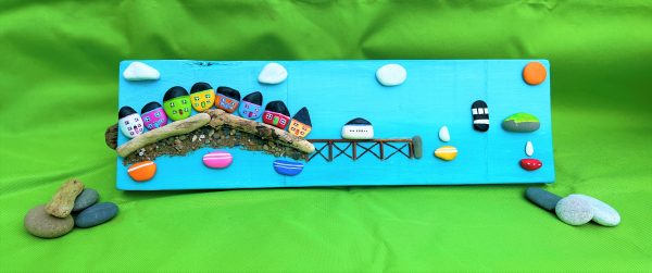 beaumaris and penmon pebblescape by contemporary artist deborahkempton.co.uk