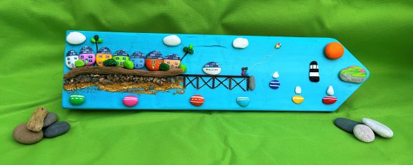 beaumaris and penmon pebblescape by contemporary artist deborahkempton.co.uk
