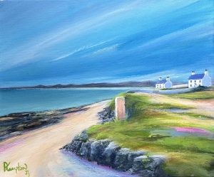 original painting of the two pilots cottages at Trwyn Ddu- penmon point by contemporary anglesey artist www.deborahkempton.co.uk
